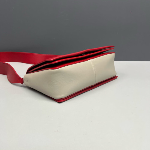 Celine Medium Frame Shoulder Bag Calfskin Red White