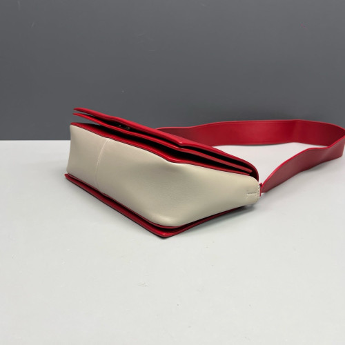 Celine Medium Frame Shoulder Bag Calfskin Red White