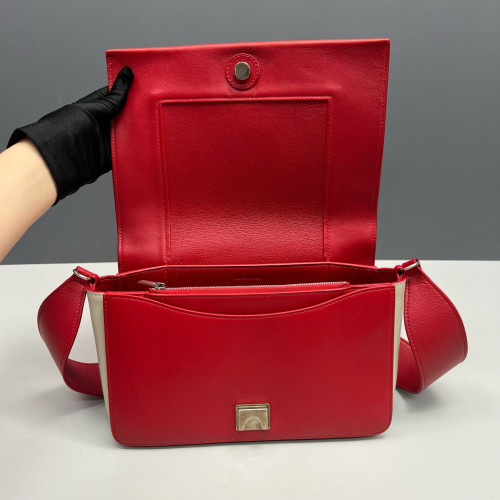 Celine Medium Frame Shoulder Bag Calfskin Red White