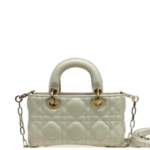 Dior Micro Lady D-Joy Lady Dior Cuir Lambskin White