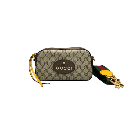 Gucci Neo Vintage Shoulder Bag GG Supreme Monogram Calfskin Beige Brown Yellow Gucci Neo Vintage Shoulder Bag GG Supreme Monogram Calfskin Beige Brown Yellow