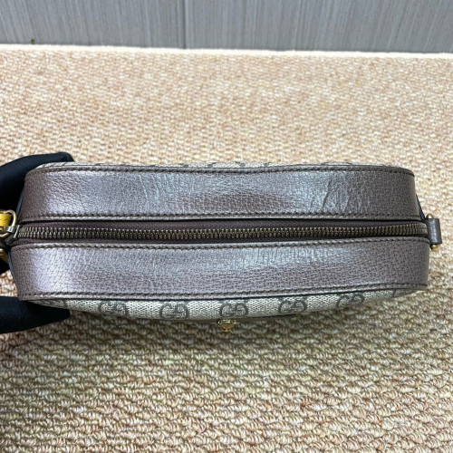 Gucci Neo Vintage Shoulder Bag GG Supreme Monogram Calfskin Beige Brown Yellow Gucci Neo Vintage Shoulder Bag GG Supreme Monogram Calfskin Beige Brown Yellow
