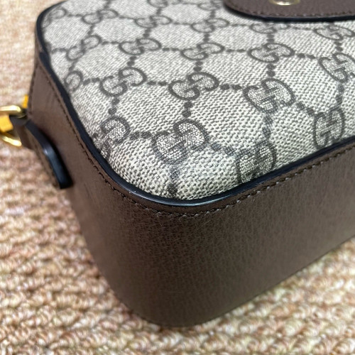 Gucci Neo Vintage Shoulder Bag GG Supreme Monogram Calfskin Beige Brown Yellow Gucci Neo Vintage Shoulder Bag GG Supreme Monogram Calfskin Beige Brown Yellow