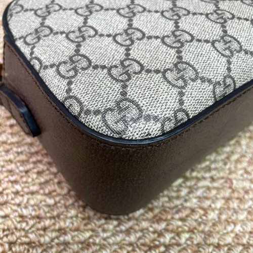 Gucci Neo Vintage Shoulder Bag GG Supreme Monogram Calfskin Beige Brown Yellow Gucci Neo Vintage Shoulder Bag GG Supreme Monogram Calfskin Beige Brown Yellow