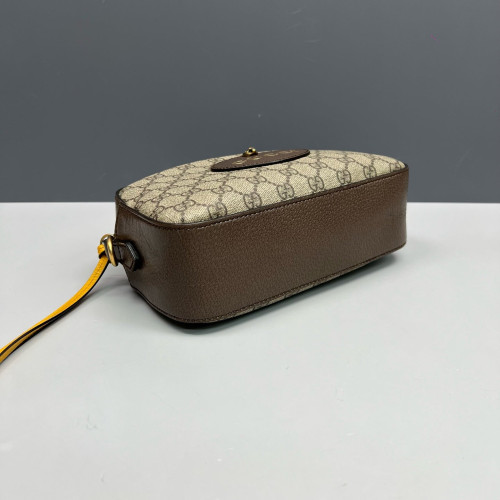 Gucci Neo Vintage Shoulder Bag GG Supreme Monogram Calfskin Beige Brown Yellow Gucci Neo Vintage Shoulder Bag GG Supreme Monogram Calfskin Beige Brown Yellow
