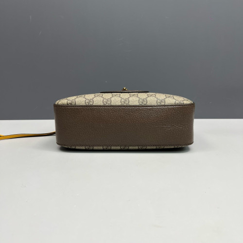 Gucci Neo Vintage Shoulder Bag GG Supreme Monogram Calfskin Beige Brown Yellow Gucci Neo Vintage Shoulder Bag GG Supreme Monogram Calfskin Beige Brown Yellow