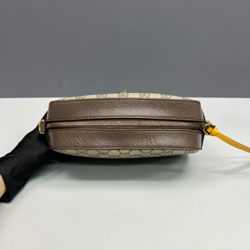 Gucci Neo Vintage Shoulder Bag GG Supreme Monogram Calfskin Beige Brown Yellow Gucci Neo Vintage Shoulder Bag GG Supreme Monogram Calfskin Beige Brown Yellow