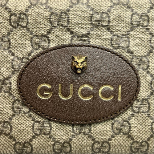 Gucci Neo Vintage Shoulder Bag GG Supreme Monogram Calfskin Beige Brown Yellow Gucci Neo Vintage Shoulder Bag GG Supreme Monogram Calfskin Beige Brown Yellow