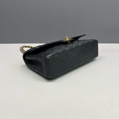 Chanel Quilted Medium Double Flap Grained Calfskin Black