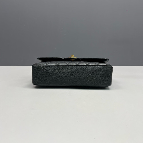 Chanel Quilted Medium Double Flap Grained Calfskin Black