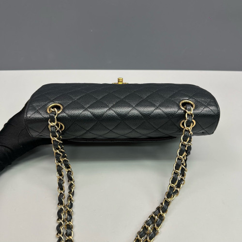 Chanel Quilted Medium Double Flap Grained Calfskin Black