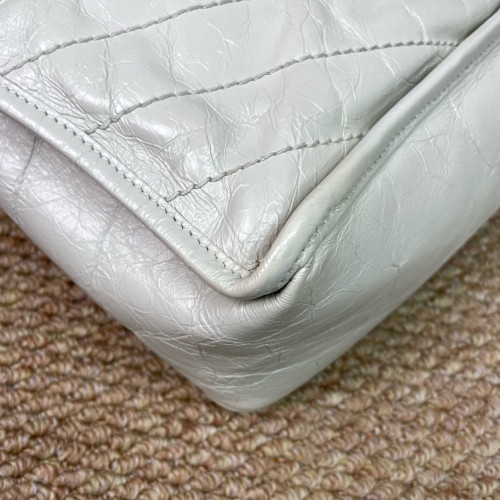 Yves Saint Laurent Medium Niki Chain Pull Up Leather White