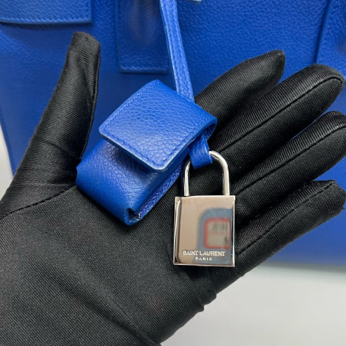 Yves Saint Laurent Baby Sac De Jour Grained Calfskin Blue Yves Saint Laurent Baby Sac De Jour Grained Calfskin Blue