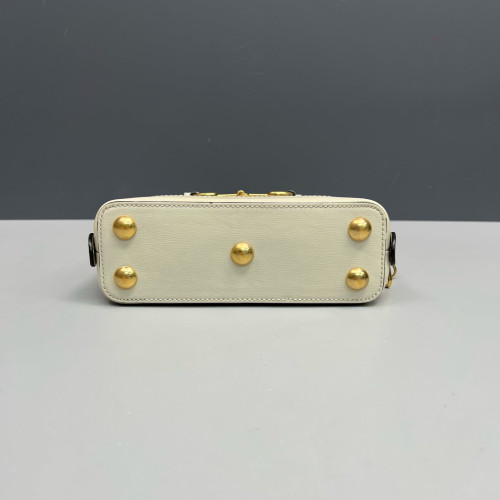 Gucci Mini Horsebit 1955 Top Handle GG Supreme Monogram Calfskin Canvas White Brown