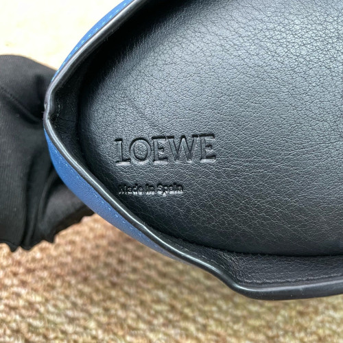 Loewe Bunny Crossbody Bag Calfskin Blue Brown
