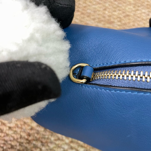 Loewe Bunny Crossbody Bag Calfskin Blue Brown