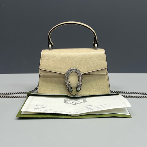 Gucci Super Mini Dionysus Calfskin Beige Mystic White