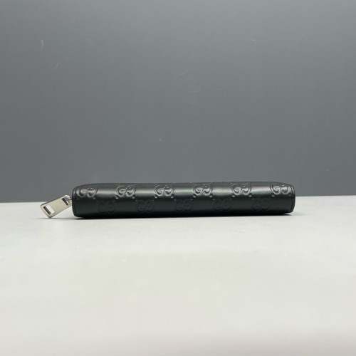 Gucci Pierce Zip Around Wallet Calfskin GG Supreme Monogram Black