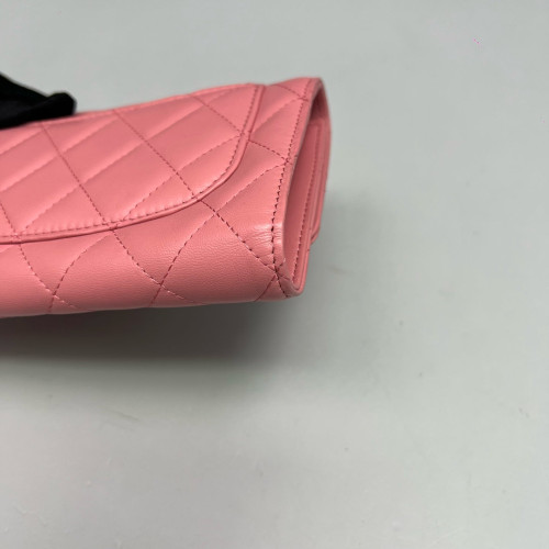 Chanel Quilted Continental Wallet Lambskin Pink