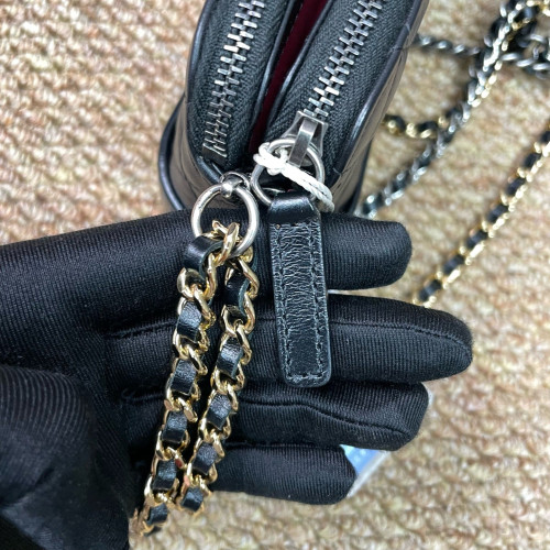 Chanel Quilted Small Gabrielle Clutch Calfskin Black