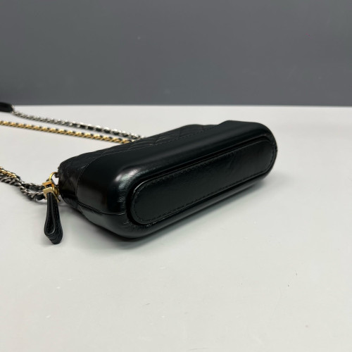 Chanel Quilted Small Gabrielle Clutch Calfskin Black
