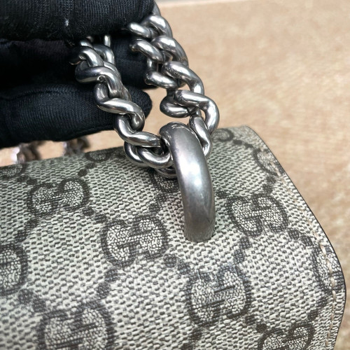 Gucci Meium Dionysus GG Supreme Monogram Suede Beige Red