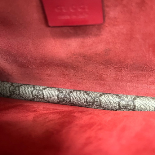 Gucci Meium Dionysus GG Supreme Monogram Suede Beige Red