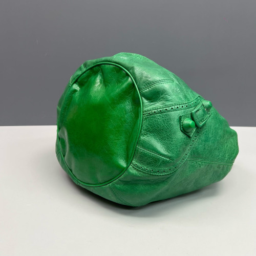 Balenciaga Le Cagole Bucket Small Pull Up Leather Green
