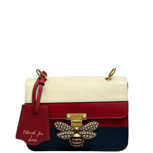 Gucci Shoulder Bag Calfskin White Red Blue