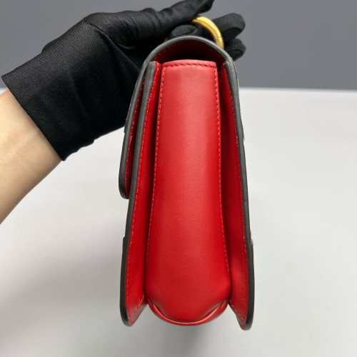 Gucci Shoulder Bag Calfskin White Red Blue