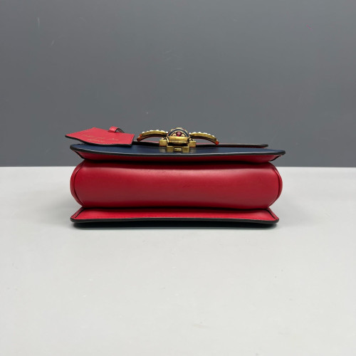 Gucci Shoulder Bag Calfskin White Red Blue