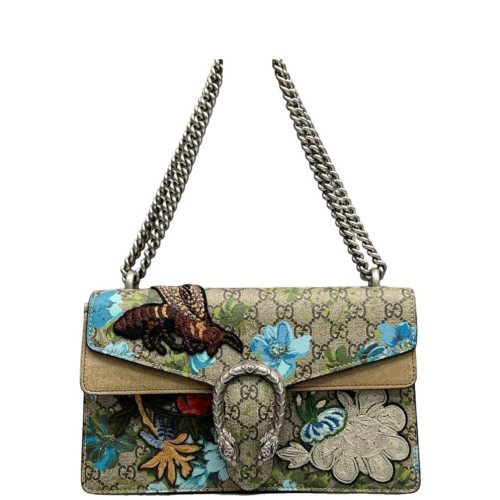 Gucci Meium Dionysus GG Monogram Suede Beige Blue Green
