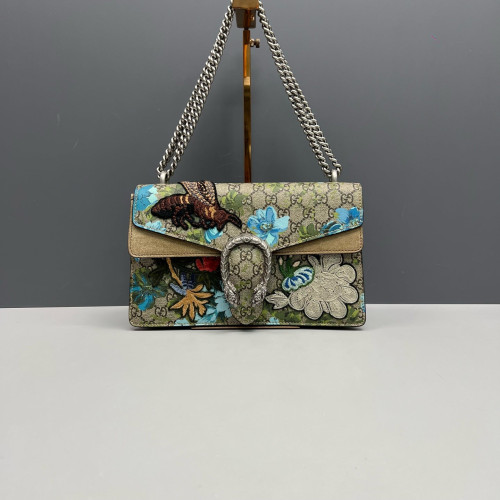 Gucci Meium Dionysus GG Monogram Suede Beige Blue Green