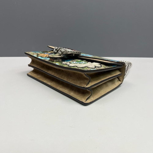 Gucci Meium Dionysus GG Monogram Suede Beige Blue Green