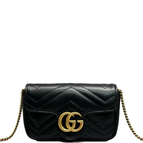Gucci Super Mini GG Marmont Calfskin Black