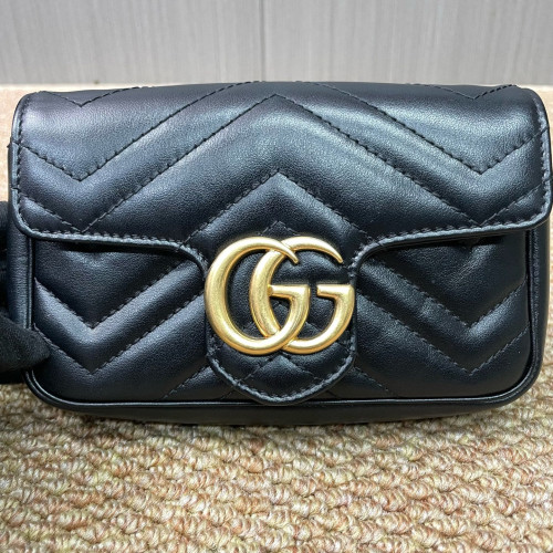 Gucci Super Mini GG Marmont Calfskin Black