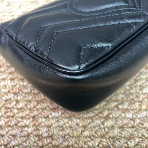Gucci Super Mini GG Marmont Calfskin Black