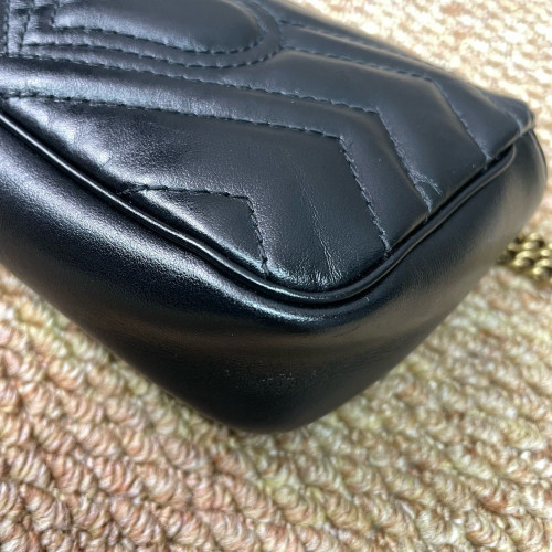 Gucci Super Mini GG Marmont Calfskin Black