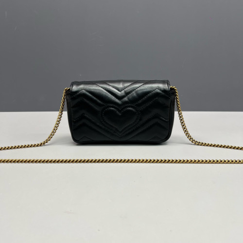 Gucci Super Mini GG Marmont Calfskin Black