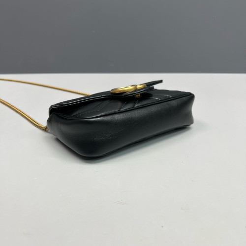 Gucci Super Mini GG Marmont Calfskin Black