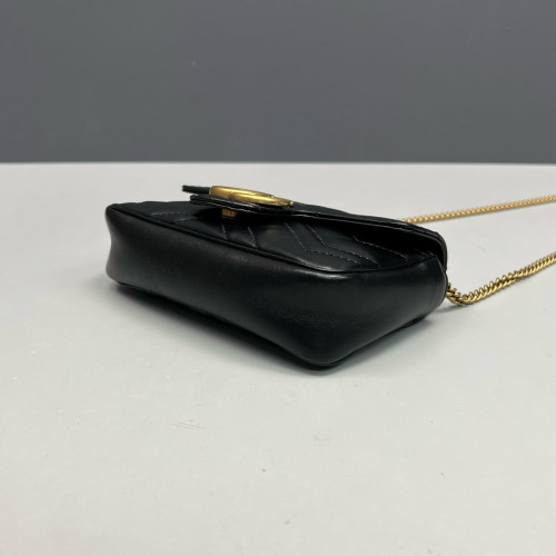 Gucci Super Mini GG Marmont Calfskin Black