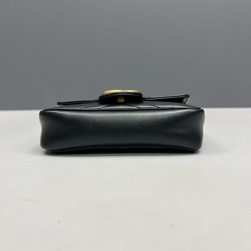 Gucci Super Mini GG Marmont Calfskin Black