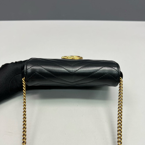 Gucci Super Mini GG Marmont Calfskin Black