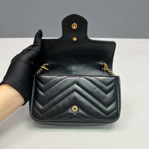 Gucci Super Mini GG Marmont Calfskin Black