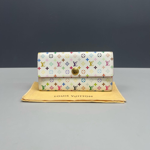Louis Vuitton Sarah Wallet Monogram Multicolor White