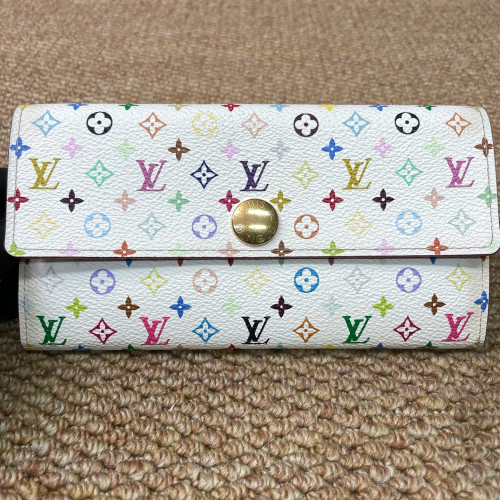 Louis Vuitton Sarah Wallet Monogram Multicolor White