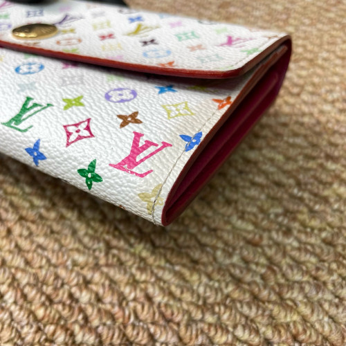 Louis Vuitton Sarah Wallet Monogram Multicolor White