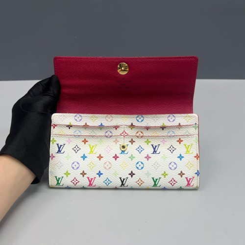Louis Vuitton Sarah Wallet Monogram Multicolor White