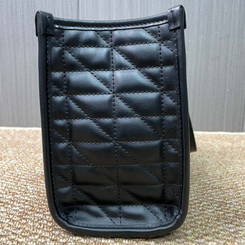 Gucci Small Aria Gg Marmont Shoulder Tote Calfskin Black