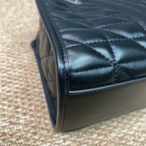 Gucci Small Aria Gg Marmont Shoulder Tote Calfskin Black